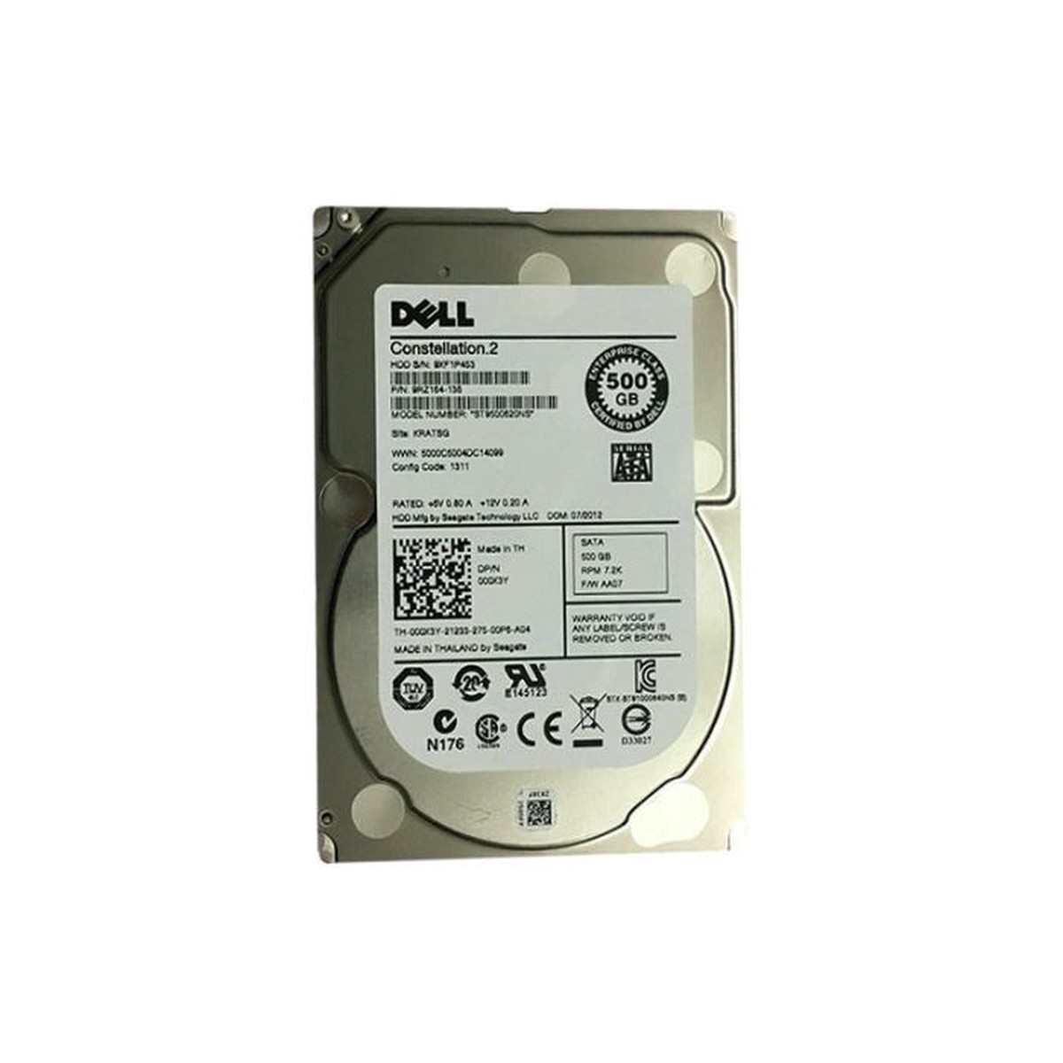 000X3Y | DELL | 500GB 7200RPM SATA 6GB/S 2.5-INCH LOW PROFILE HARD DRIVE